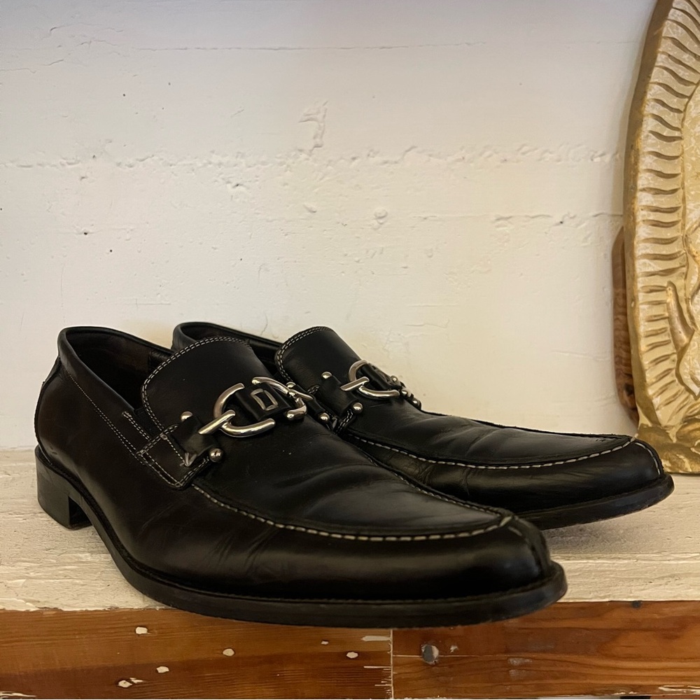 Donald J. Pliner 9 Men's Black Leather Loafers